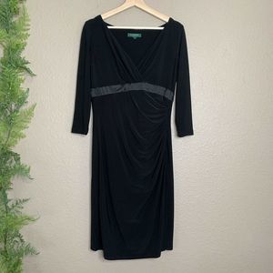 🌳 Lauren Ralph Lauren Sheath Dress Black Wrap